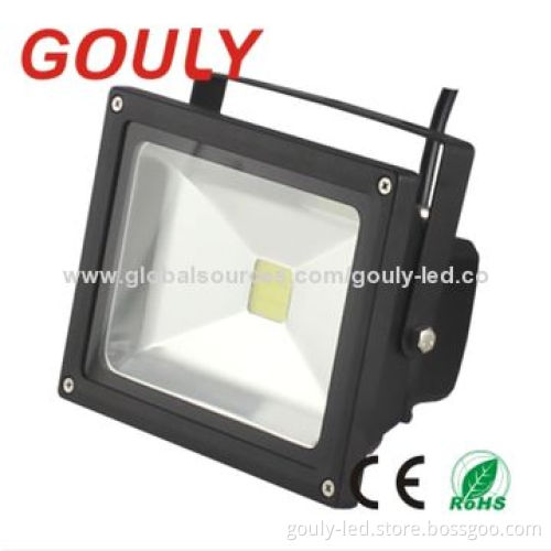LED Floodlight, Silver/Black and White Shell, 85-265V AC Voltage